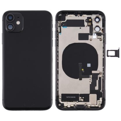 Battery Back Cover Assembly (with Side Keys & Power Button + Volume Button Flex Cable & Wireless Charging Module & Motor & Charging Port & Speaker Ringer Buzzer & Card Tray & Camera Lens Cover) for iPhone 11 - Image 7