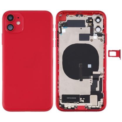 Battery Back Cover Assembly (with Side Keys & Power Button + Volume Button Flex Cable & Wireless Charging Module & Motor & Charging Port & Speaker Ringer Buzzer & Card Tray & Camera Lens Cover) for iPhone 11 - Image 10