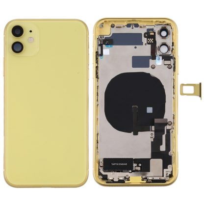 Battery Back Cover Assembly (with Side Keys & Power Button + Volume Button Flex Cable & Wireless Charging Module & Motor & Charging Port & Speaker Ringer Buzzer & Card Tray & Camera Lens Cover) for iPhone 11 - Image 12