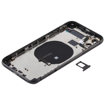Battery Back Cover (with Side Keys & Card Tray & Power + Volume Flex Cable & Wireless Charging Module) for iPhone 11 - Image 3