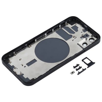 Back Housing Cover with SIM Card Tray & Side  Keys & Camera Lens for iPhone 12(White) - Image 3