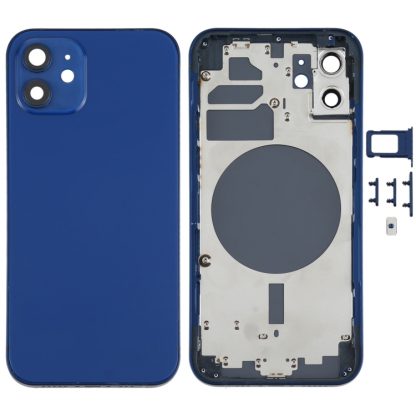 Back Housing Cover with SIM Card Tray & Side  Keys & Camera Lens for iPhone 12(White) - Image 7