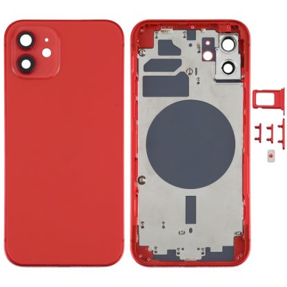 Back Housing Cover with SIM Card Tray & Side  Keys & Camera Lens for iPhone 12(White) - Image 9