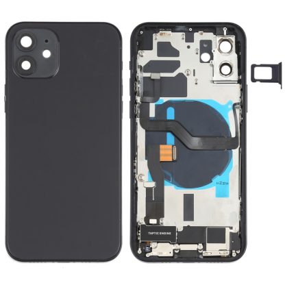 Battery Back Cover Assembly (with Side Keys & Speaker Ringer Buzzer & Motor & Camera Lens & Card Tray & Power Button + Volume Button + Charging Port & Wireless Charging Module) for iPhone 12 - Image 6