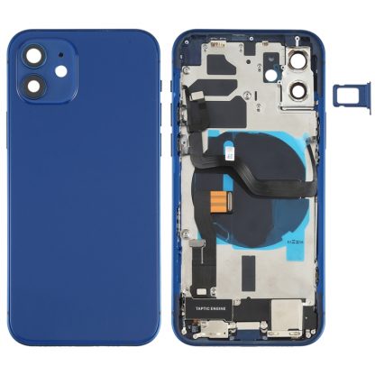 Battery Back Cover Assembly (with Side Keys & Speaker Ringer Buzzer & Motor & Camera Lens & Card Tray & Power Button + Volume Button + Charging Port & Wireless Charging Module) for iPhone 12 - Image 8