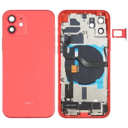 Battery Back Cover Assembly (with Side Keys & Speaker Ringer Buzzer & Motor & Camera Lens & Card Tray & Power Button + Volume Button + Charging Port & Wireless Charging Module) for iPhone 12 - Image 9