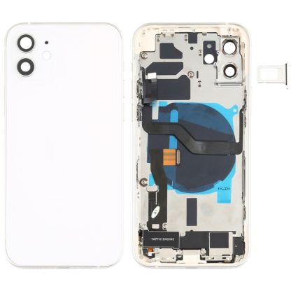 Battery Back Cover Assembly (with Side Keys & Speaker Ringer Buzzer & Motor & Camera Lens & Card Tray & Power Button + Volume Button + Charging Port & Wireless Charging Module) for iPhone 12 - Image 10