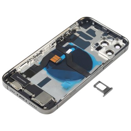 Battery Back Cover Assembly (with Side Keys & Speaker Ringer Buzzer & Motor & Camera Lens & Card Tray & Power Button + Volume Button + Charging Port & Wireless Charging Module) for iPhone 12 Pro - Image 3