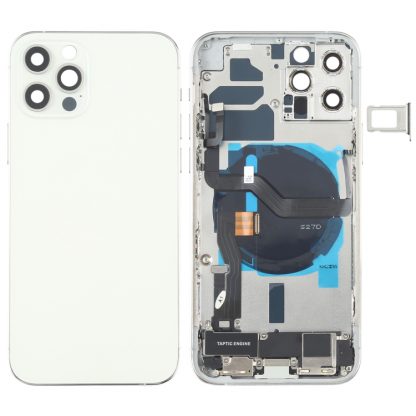 Battery Back Cover Assembly (with Side Keys & Speaker Ringer Buzzer & Motor & Camera Lens & Card Tray & Power Button + Volume Button + Charging Port & Wireless Charging Module) for iPhone 12 Pro - Image 9