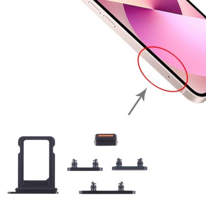 SIM Card Tray + Side Keys for iPhone 13 Mini(Midnight) - Image 4