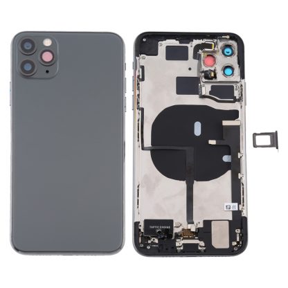 Battery Back Cover Assembly (with Side Keys & Power Button + Volume Button Flex Cable & Wireless Charging Module & Motor & Charging Port & Speaker Ringer Buzzer & Card Tray & Camera Lens Cover) for iPhone 11 Pro - Image 7