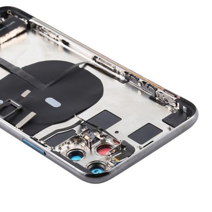 Battery Back Cover Assembly (with Side Keys & Power Button + Volume Button Flex Cable & Wireless Charging Module & Motor & Charging Port & Speaker Ringer Buzzer & Card Tray & Camera Lens Cover) for iPhone 11 Pro - Image 4