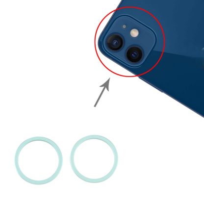 2 PCS Rear Camera Glass Lens Metal Protector Hoop Ring for iPhone 12 Mini - Image 5