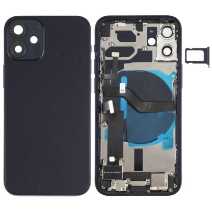 Battery Back Cover Assembly (with Side Keys & Speaker Ringer Buzzer & Motor & Camera Lens & Card Tray & Power Button + Volume Button + Charging Port & Wireless Charging Module) for iPhone 12 Mini - Image 6