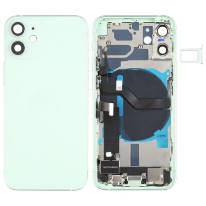 Battery Back Cover Assembly (with Side Keys & Speaker Ringer Buzzer & Motor & Camera Lens & Card Tray & Power Button + Volume Button + Charging Port & Wireless Charging Module) for iPhone 12 Mini - Image 7