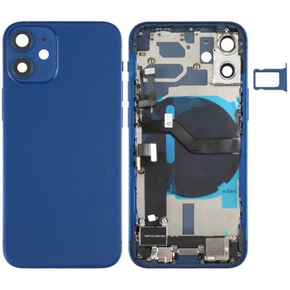 Battery Back Cover Assembly (with Side Keys & Speaker Ringer Buzzer & Motor & Camera Lens & Card Tray & Power Button + Volume Button + Charging Port & Wireless Charging Module) for iPhone 12 Mini - Image 8