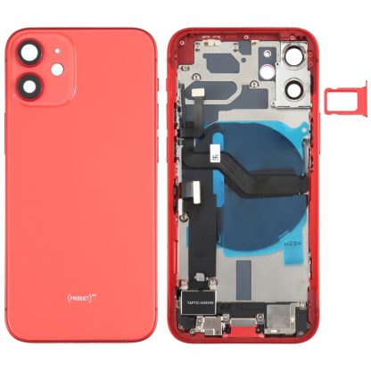 Battery Back Cover Assembly (with Side Keys & Speaker Ringer Buzzer & Motor & Camera Lens & Card Tray & Power Button + Volume Button + Charging Port & Wireless Charging Module) for iPhone 12 Mini - Image 9