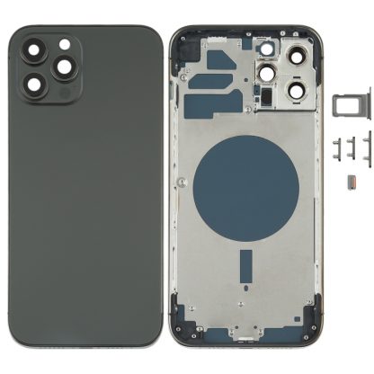 Back Housing Cover with SIM Card Tray & Side keys & Camera Lens for iPhone 12 Pro Max - Image 6