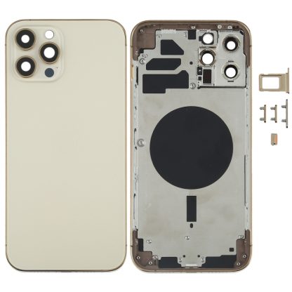 Back Housing Cover with SIM Card Tray & Side keys & Camera Lens for iPhone 12 Pro Max - Image 8