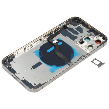 Battery Back Cover (with Side Keys & Card Tray & Power + Volume Flex Cable & Wireless Charging Module) for iPhone 12 Pro Max - Image 3