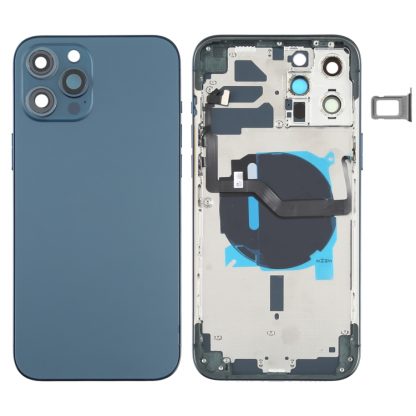 Battery Back Cover (with Side Keys & Card Tray & Power + Volume Flex Cable & Wireless Charging Module) for iPhone 12 Pro Max - Image 8