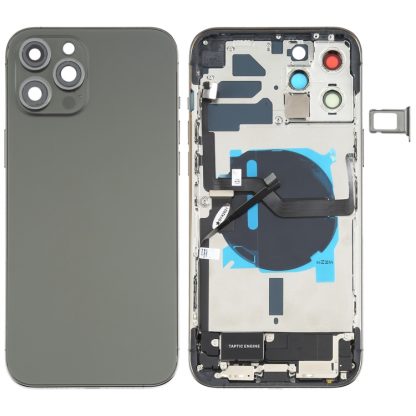 Battery Back Cover Assembly (with Side Keys & Speaker Ringer Buzzer & Motor & Camera Lens & Card Tray & Power Button + Volume Button + Charging Port & Wireless Charging Module) for iPhone 12 Pro Max - Image 6