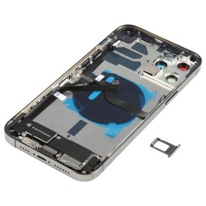 Battery Back Cover Assembly (with Side Keys & Speaker Ringer Buzzer & Motor & Camera Lens & Card Tray & Power Button + Volume Button + Charging Port & Wireless Charging Module) for iPhone 12 Pro Max - Image 3