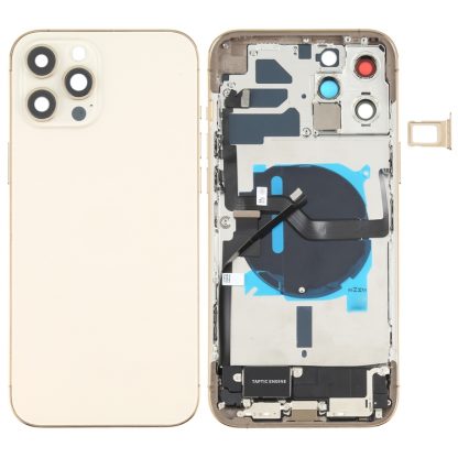 Battery Back Cover Assembly (with Side Keys & Speaker Ringer Buzzer & Motor & Camera Lens & Card Tray & Power Button + Volume Button + Charging Port & Wireless Charging Module) for iPhone 12 Pro Max - Image 7