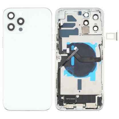 Battery Back Cover Assembly (with Side Keys & Speaker Ringer Buzzer & Motor & Camera Lens & Card Tray & Power Button + Volume Button + Charging Port & Wireless Charging Module) for iPhone 12 Pro Max - Image 9