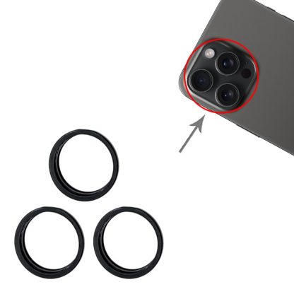 For iPhone 15 Pro / 15 Pro Max 3pcs/set Rear Camera Glass Lens Metal Outside Protector Hoop Ring - Image 2