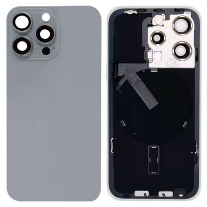 For iPhone 15 Pro Glass Battery Back Cover with Flash Bracket + Wireless Charging Module - Image 8