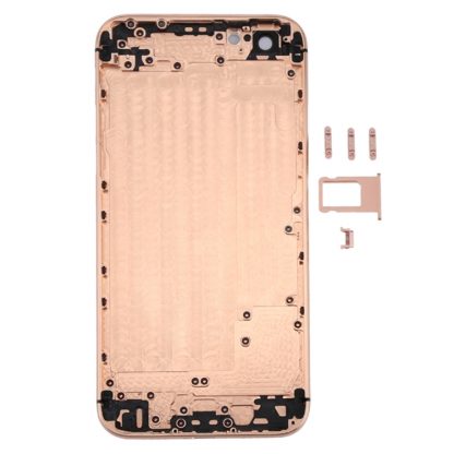 5 in 1 Full Assembly Metal Housing Cover with Appearance Imitation of iX for iPhone 6, Including Back Cover & Card Tray & Volume Control Key & Power Button & Mute Switch Vibrator Key, No Headphone Jack (Gold+White) - Image 3