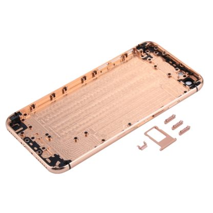 5 in 1 Full Assembly Metal Housing Cover with Appearance Imitation of iX for iPhone 6, Including Back Cover & Card Tray & Volume Control Key & Power Button & Mute Switch Vibrator Key, No Headphone Jack (Gold+White) - Image 5