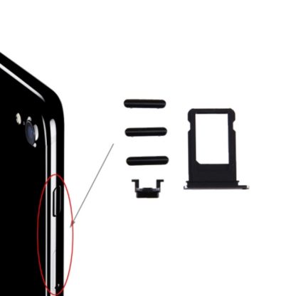 Card Tray + Volume Control Key + Power Button + Mute Switch Vibrator Key for iPhone 7 - Image 5