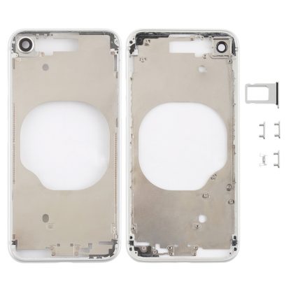 Transparent Back Cover with Camera Lens & SIM Card Tray & Side Keys for iPhone 8
