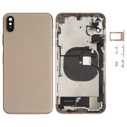 Battery Back Cover Assembly (with Side Keys & Speaker Ringer Buzzer & Motor & Camera Lens & Card Tray & Power Button + Volume Button + Charging Port + Signal Flex Cable & Wireless Charging Module) for iPhone XS Max - Image 8