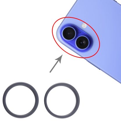For iPhone 16 2pcs/set Rear Camera Glass Lens Metal Outside Protector Hoop Ring - Image 4