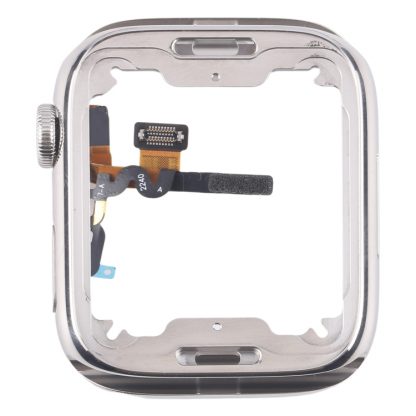For Apple Watch Series 7 / 8 / 9 41mm LTE Stainless Steel Middle Frame Bezel Plate with Crown Spin Axis Flex Cable - Image 2