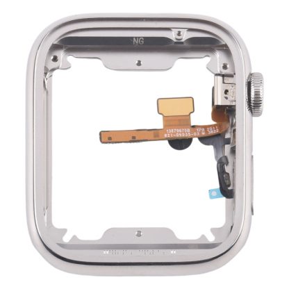 For Apple Watch Series 7 / 8 / 9 41mm LTE Stainless Steel Middle Frame Bezel Plate with Crown Spin Axis Flex Cable - Image 3