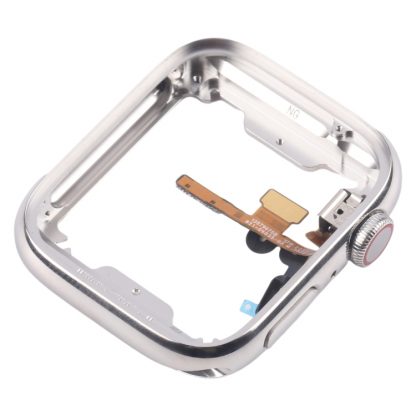 For Apple Watch Series 7 / 8 / 9 41mm LTE Stainless Steel Middle Frame Bezel Plate with Crown Spin Axis Flex Cable - Image 4