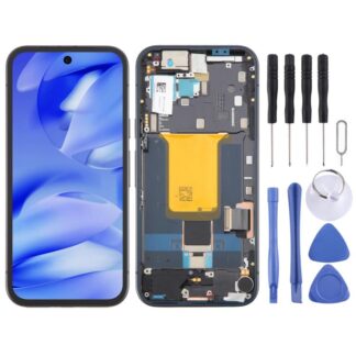 For Google Pixel 9a GXQ96 GTF7P G3Y12 OLED Original LCD Screen Digitizer Full Assembly with Frame, For Google Pixel 9a(Original)